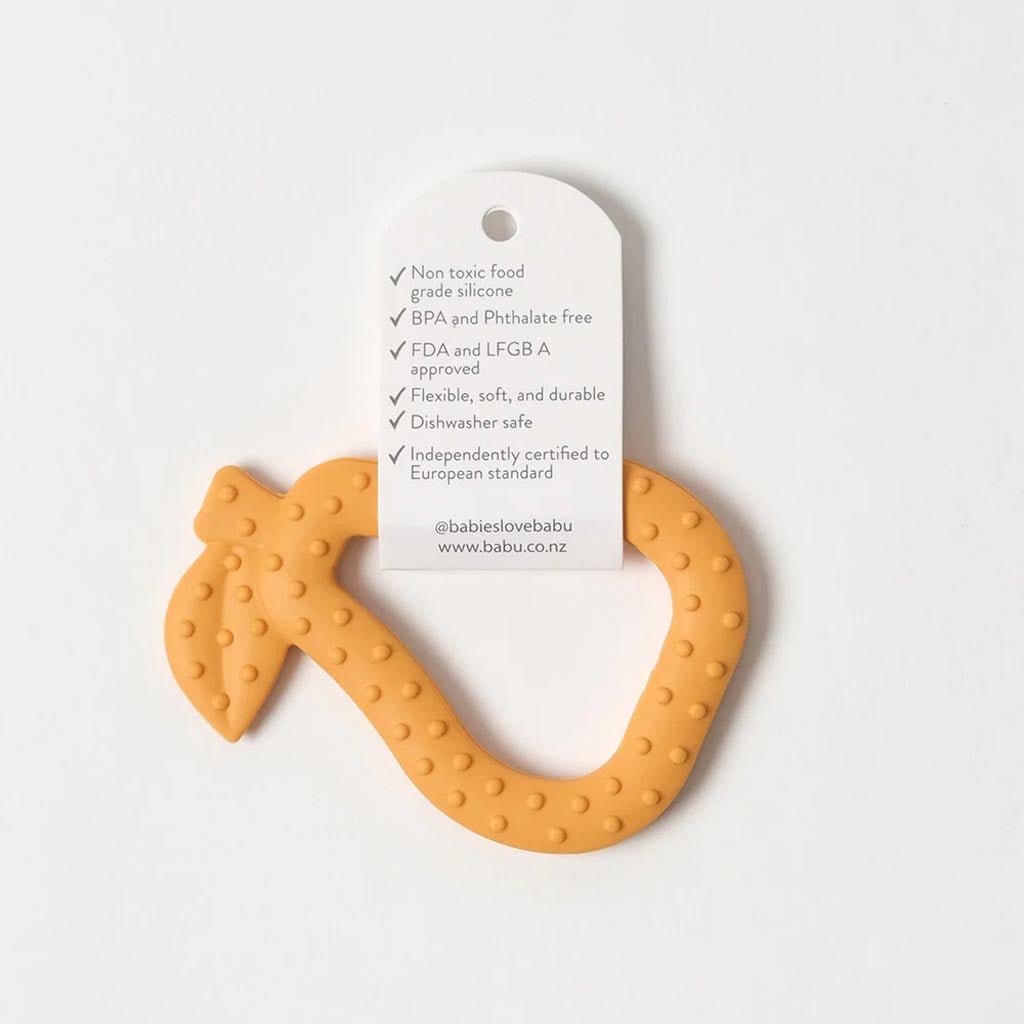 Babu | Silicone Teether - Apricot - Cove. Beach Essentials