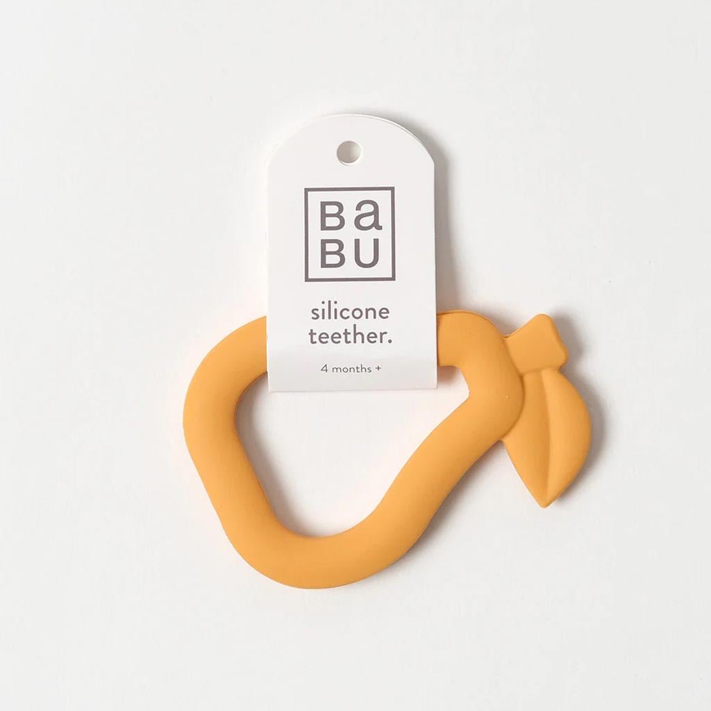 Babu | Silicone Teether - Apricot - Cove. Beach Essentials