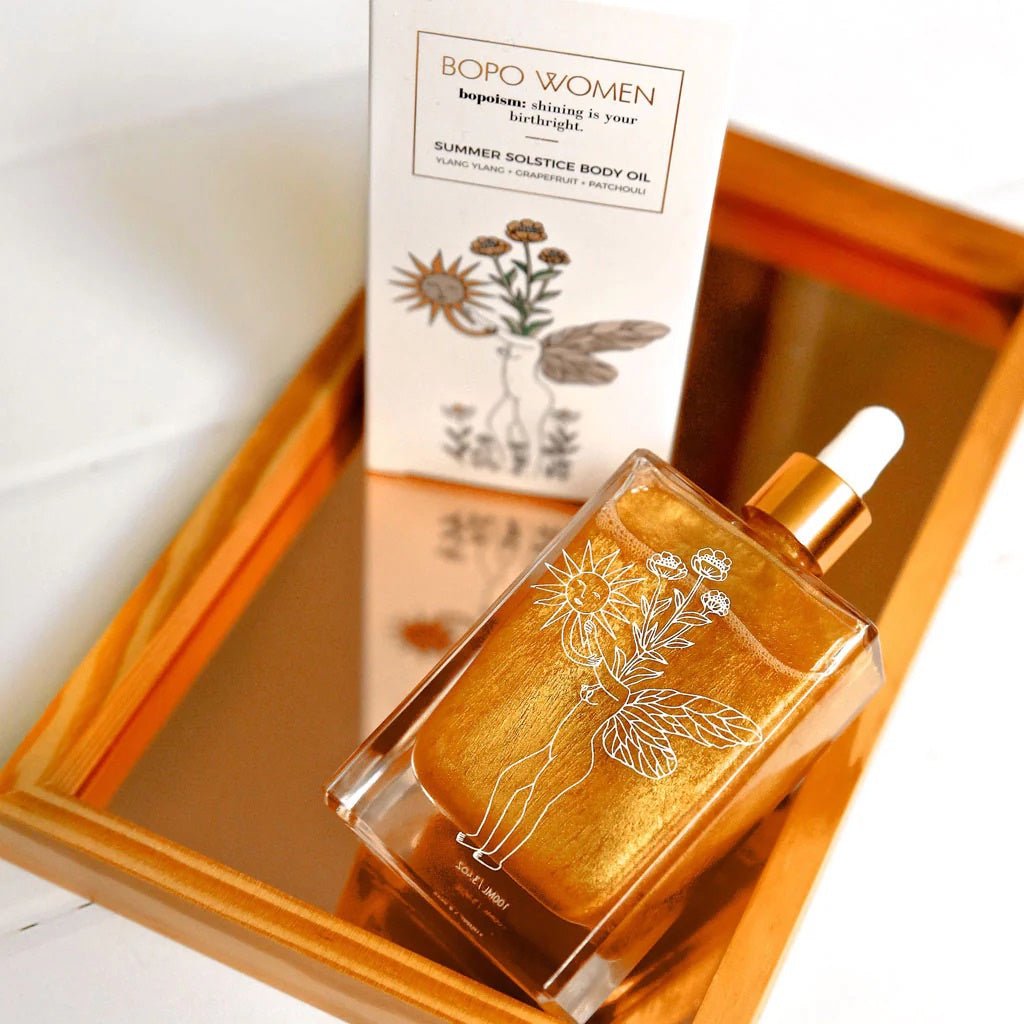 Bopo Women | Summer Solstice Body Oil 100ml - Gold Shimmer - Cove. Beach Essentials