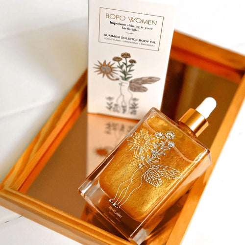 Bopo Women | Summer Solstice Body Oil 100ml - Gold Shimmer - Cove. Beach Essentials
