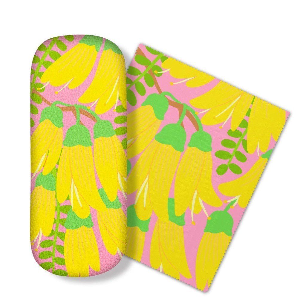Bright Botanical Kowhai Glasses Case - Cove. Beach Essentials