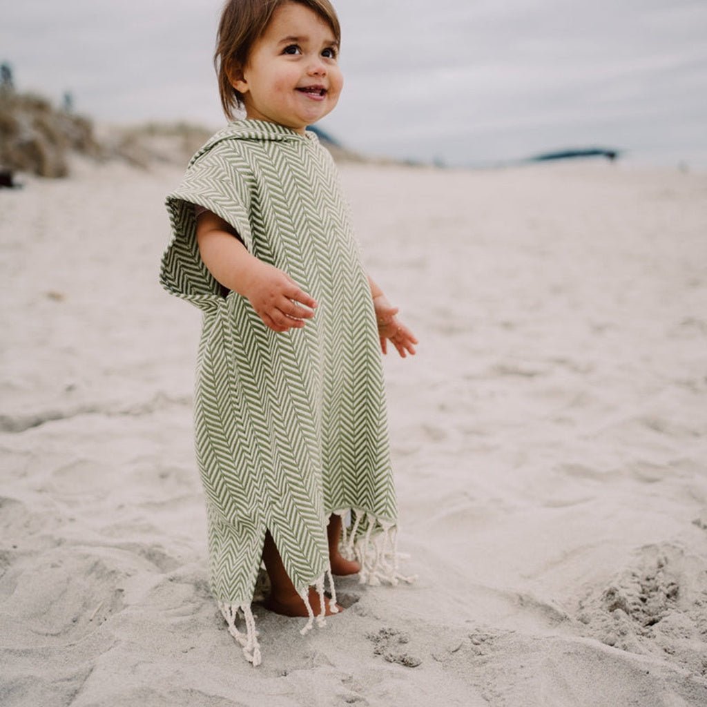 Cala Beach Essentials | Kids Small Poncho - Olive Green - Cove. Beach Essentials
