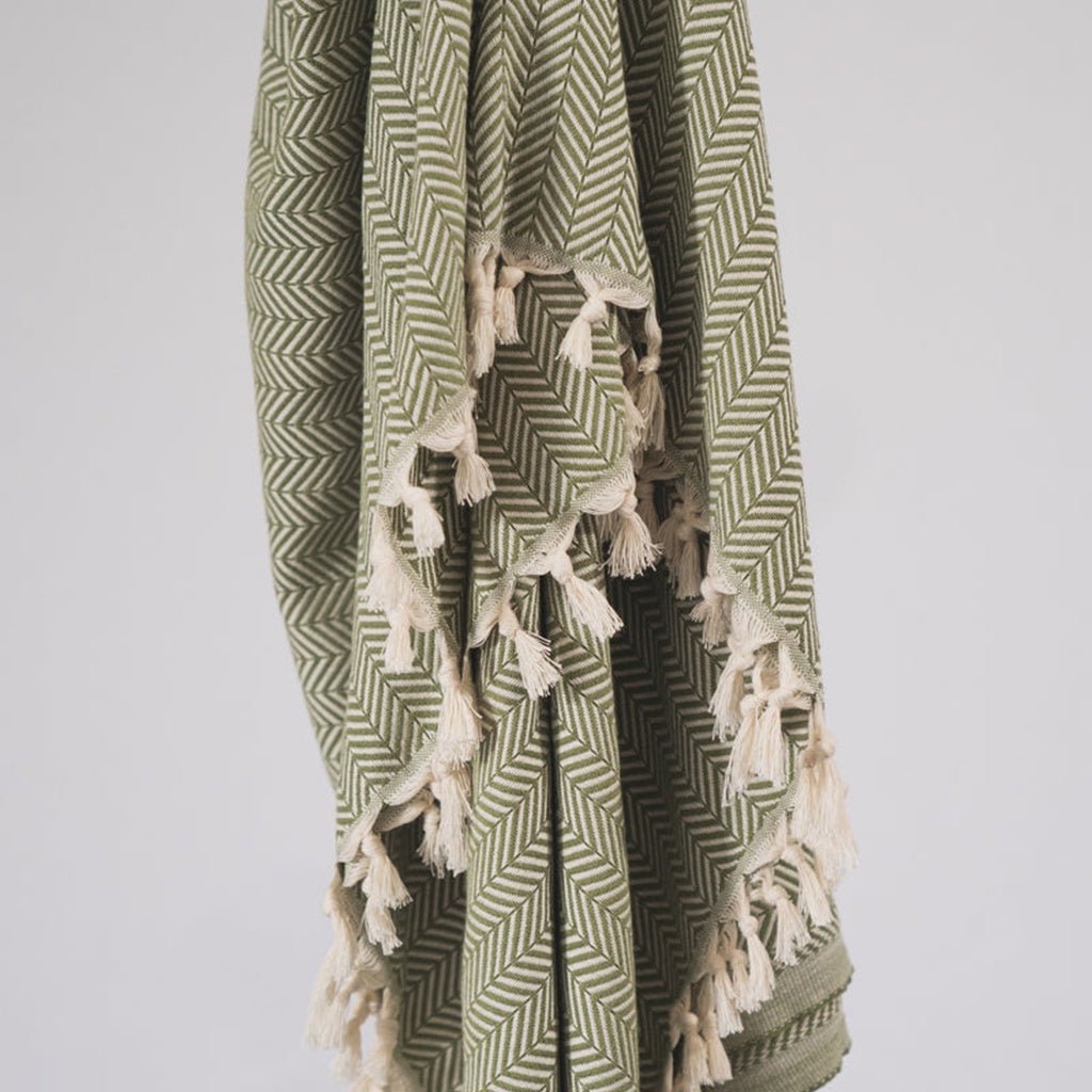 Cala Beach Essentials | Premium Throw Large Size - Olive Green - Cove. Beach Essentials