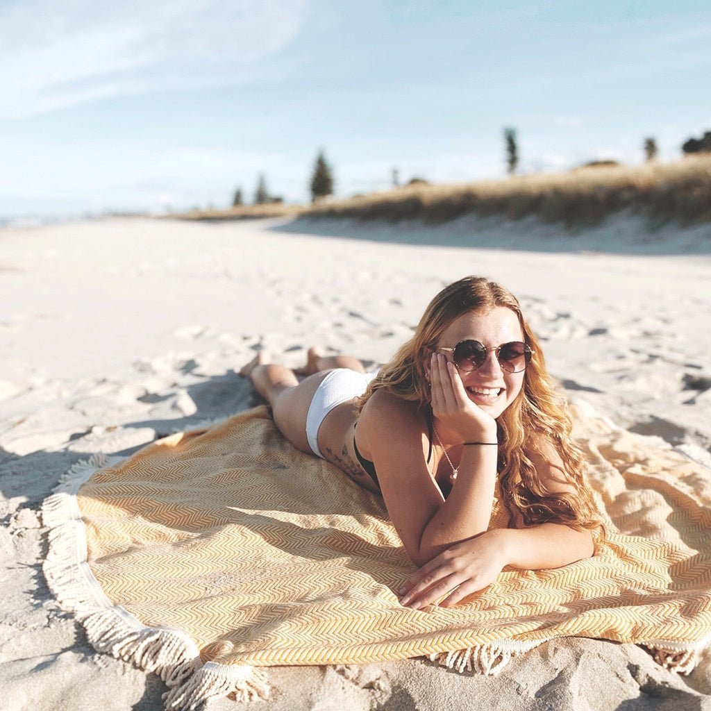 Cala Beach Essentials | Ruapuke Roundie - Mustard - Cove. Beach Essentials