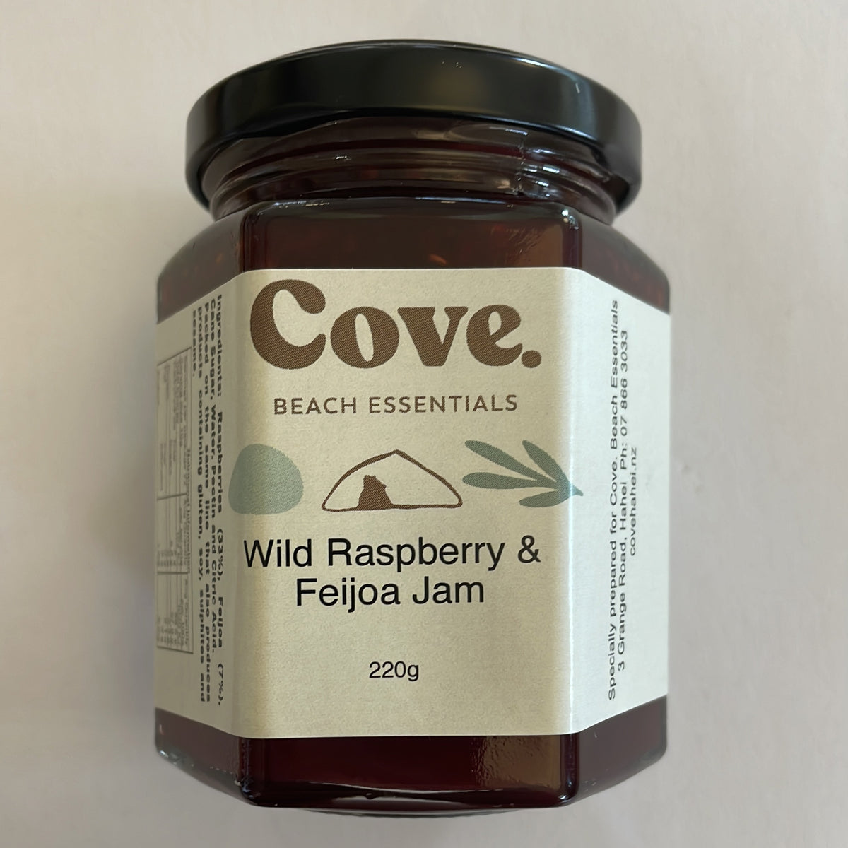 Cove. Beach Essentials | Wild Raspberry &amp; Feijoa Jam 220g