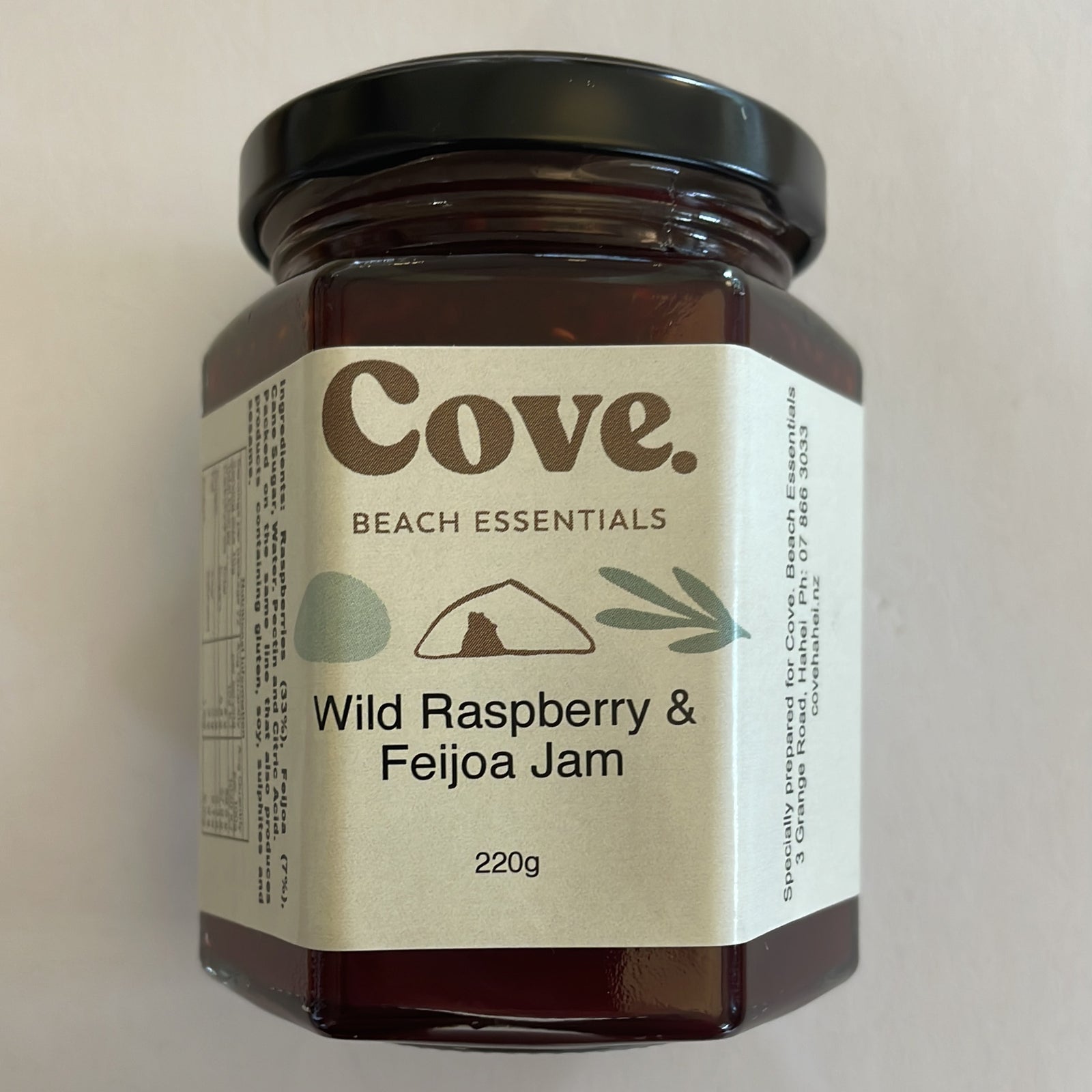 Cove. Beach Essentials | Wild Raspberry & Feijoa Jam 220g