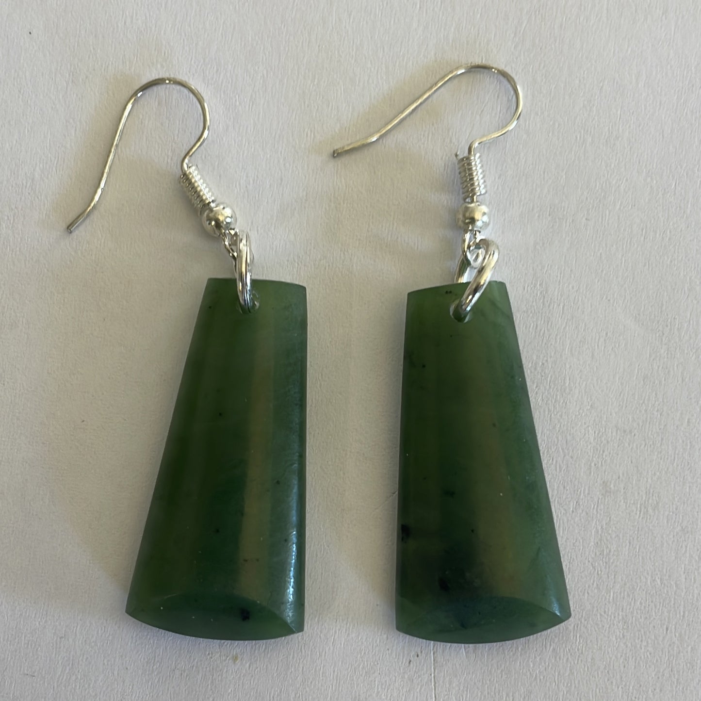 NZ Greenstone Earrings 35mm