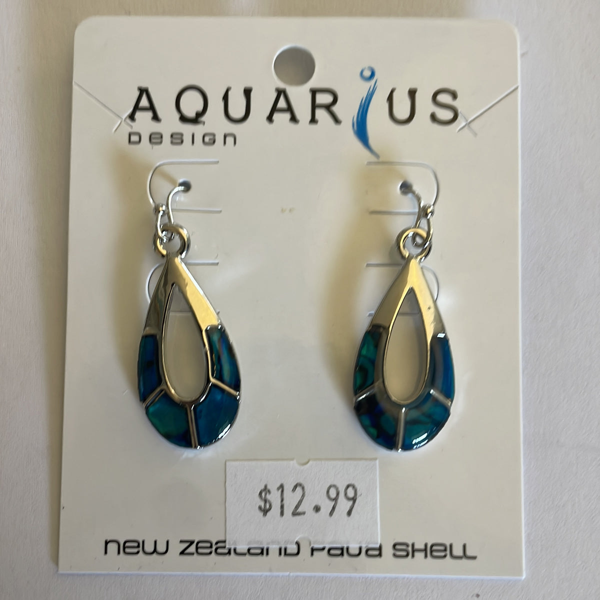 Aquarius Dyed Blue Paua Sectioned Oval Earrings
