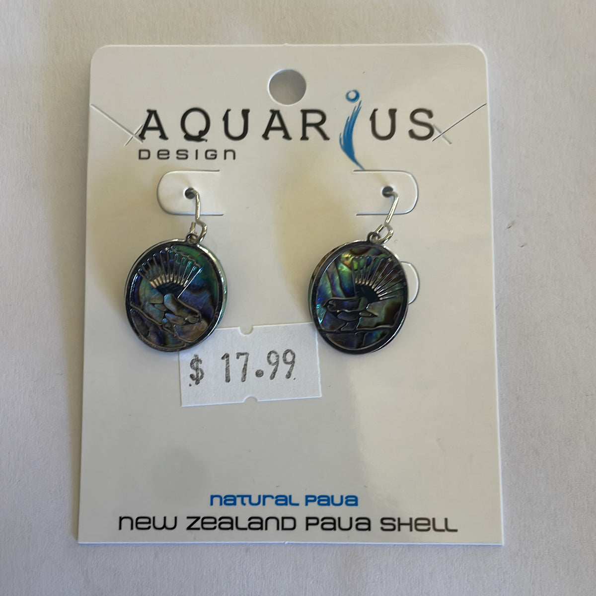 Aquarius Paua Filigree Fantail Earring