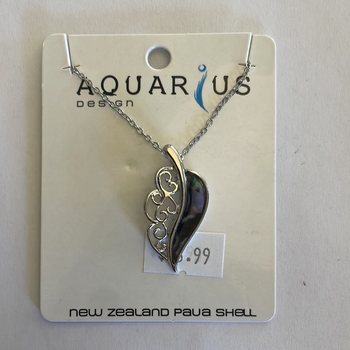 Aquarius Paua Leaf Pendant