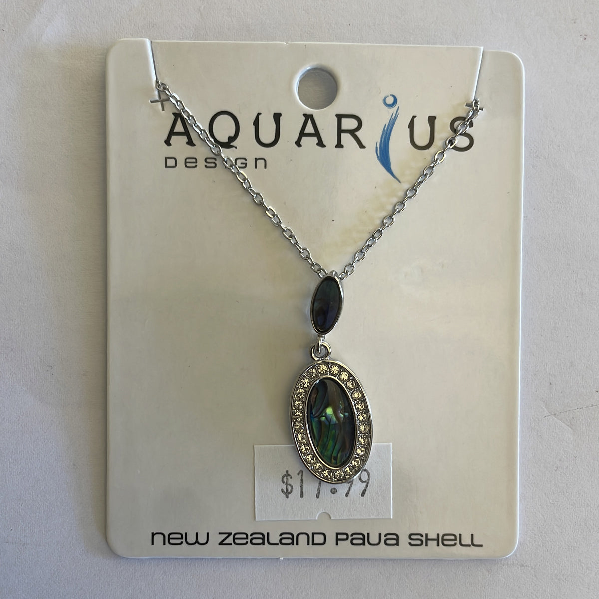 Aquarius Crystal Oval Drop Pendant