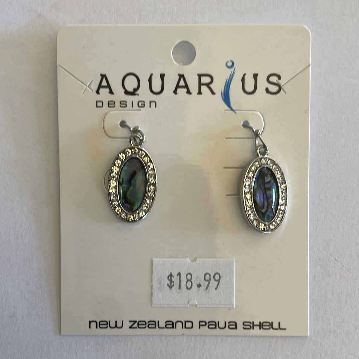 Aquarius Paua Crystal Oval Earring