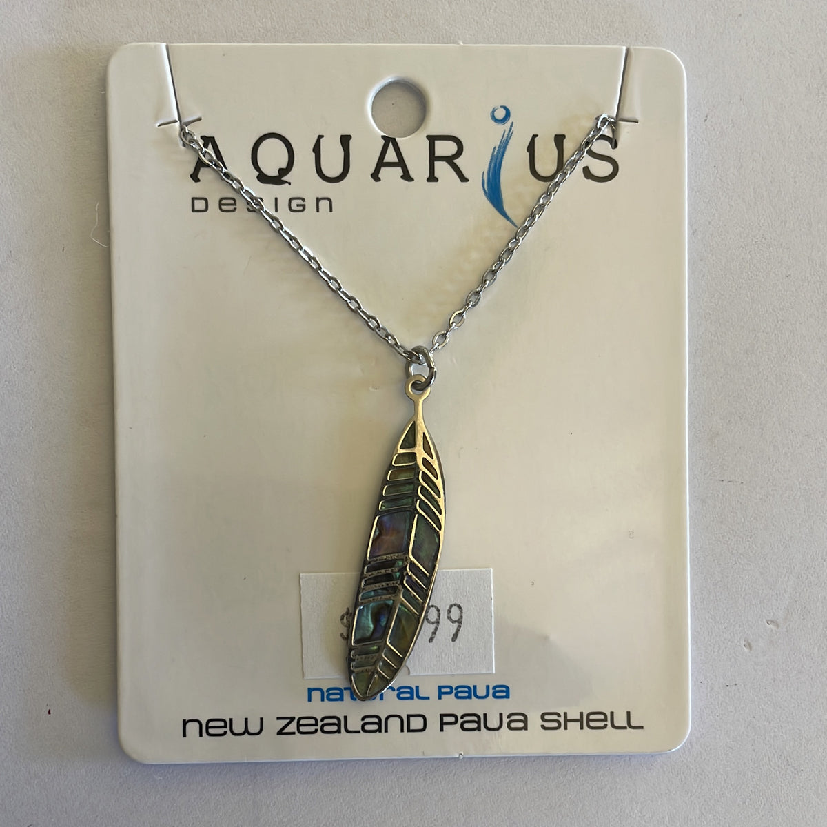 Aquarius Filigree Feather Necklace