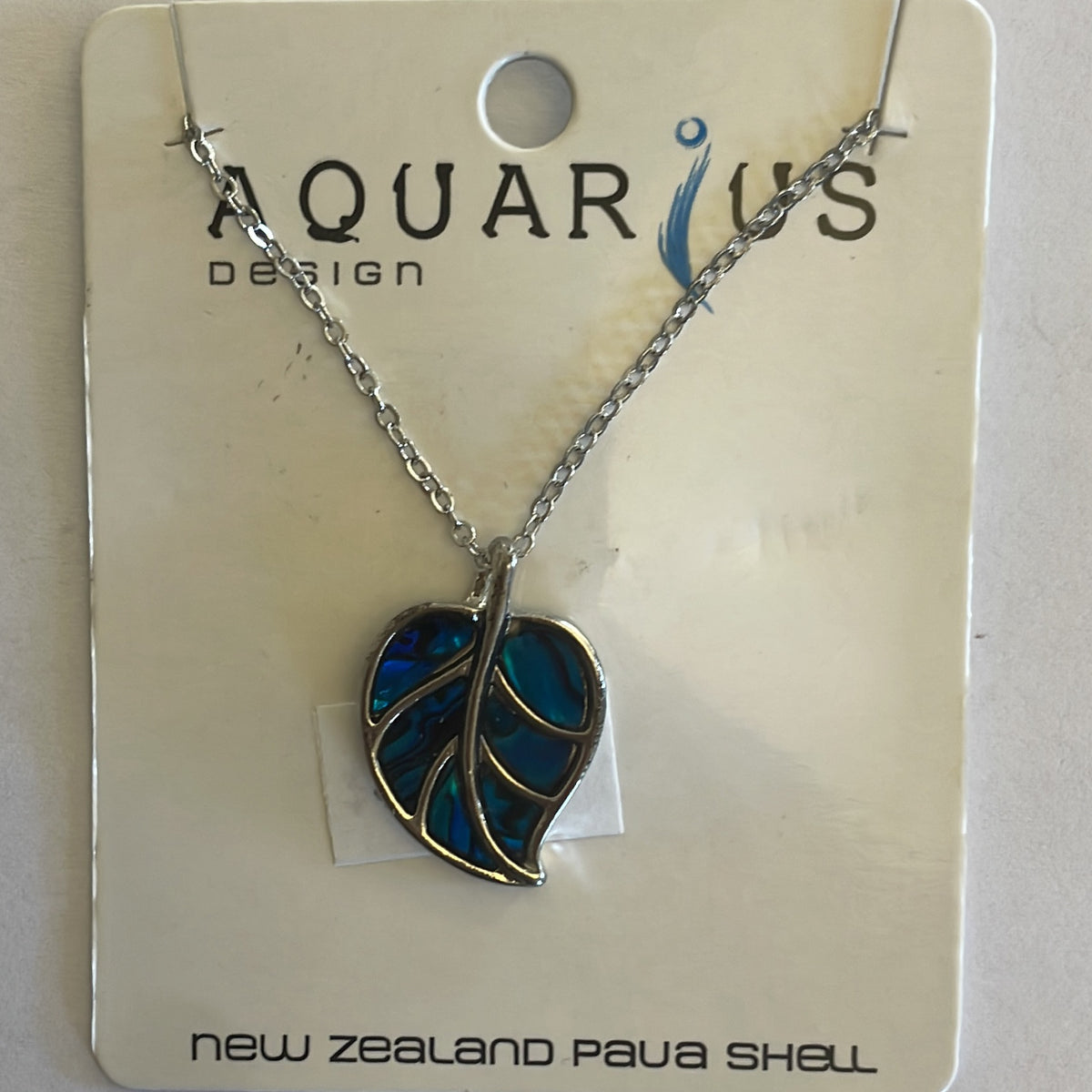 Aquarius Blue Paua Leaf Pendant