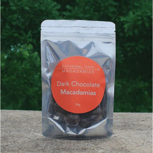 Cathedral Cove Macadamias | 90g Dark Chocolate Coated Macadamias - Cove. Beach Essentials