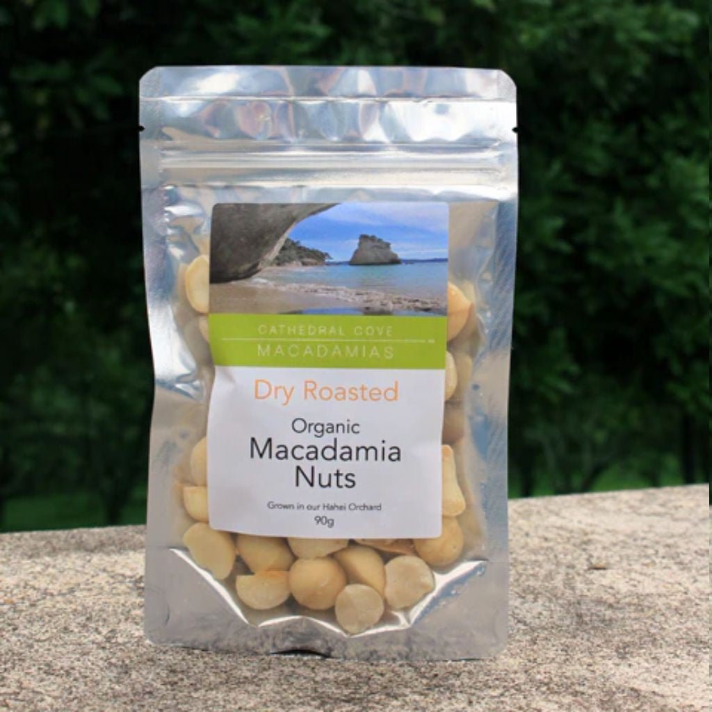 Cathedral Cove Macadamias | 90g Dry Roasted Macadamias (with salt) - Cove. Beach Essentials