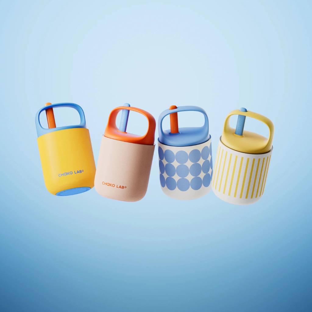 Chako Lab | Bao Bao Cup 450ml - White/Blue - Cove. Beach Essentials