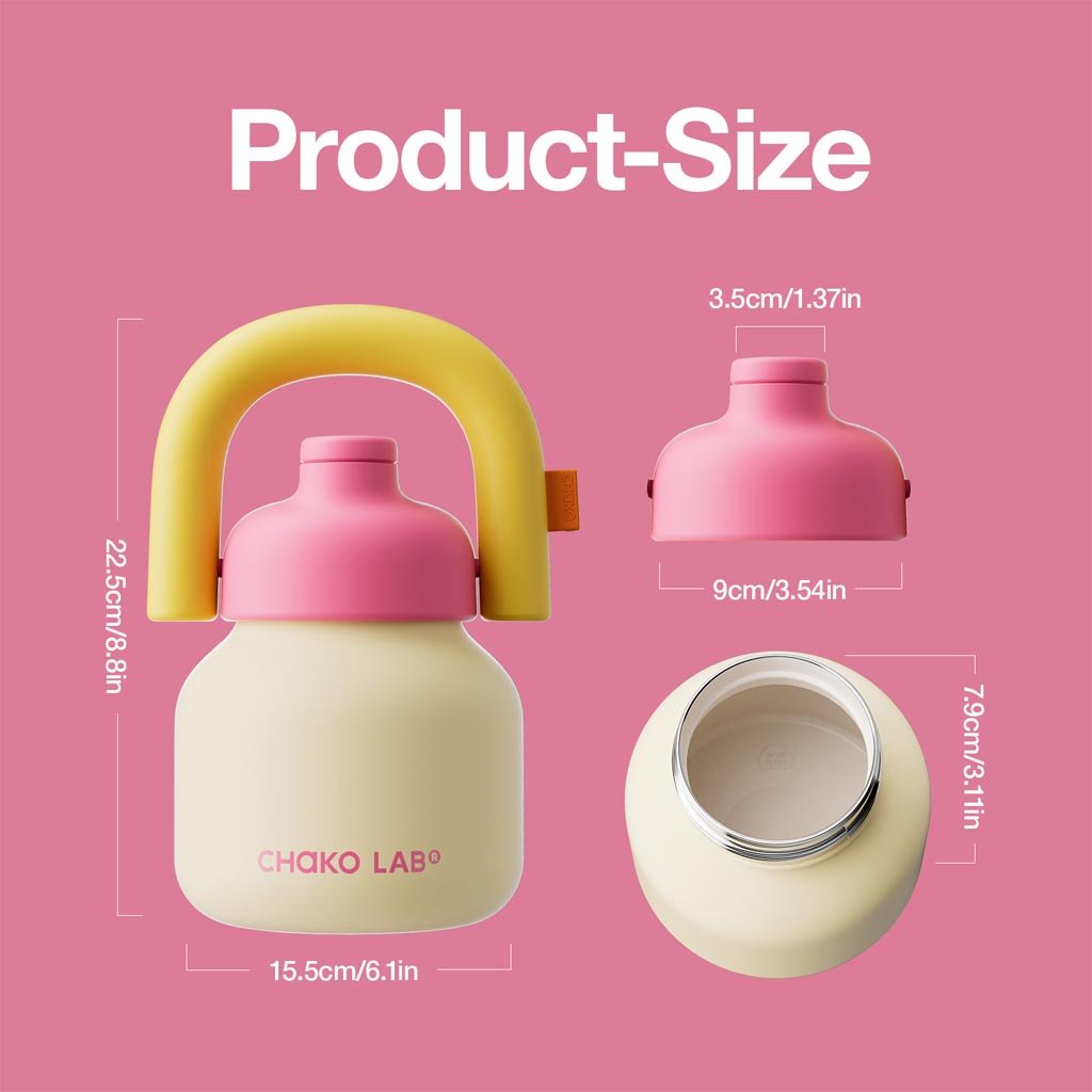 Chako Lab | Linlin Kettle Water Bottle 1L - Ceramic Coating - Souffle - Cove. Beach Essentials