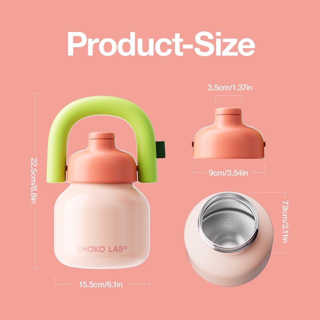 Chako Lab | Linlin Kettle Water Bottle 1L - Stainless - Pink - Cove. Beach Essentials