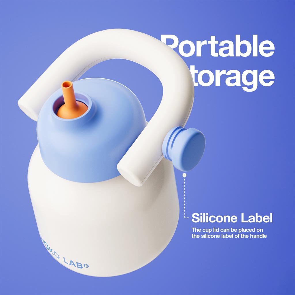 Chako Lab | Linlin Kettle Water Bottle 1L - Stainless - White - Cove. Beach Essentials