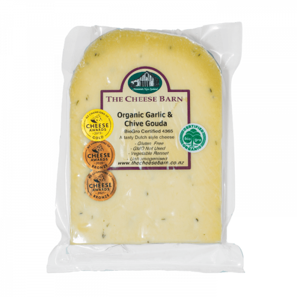 Cheese Barn Organic Garlic &amp; Chive Gouda - Cove. Beach Essentials