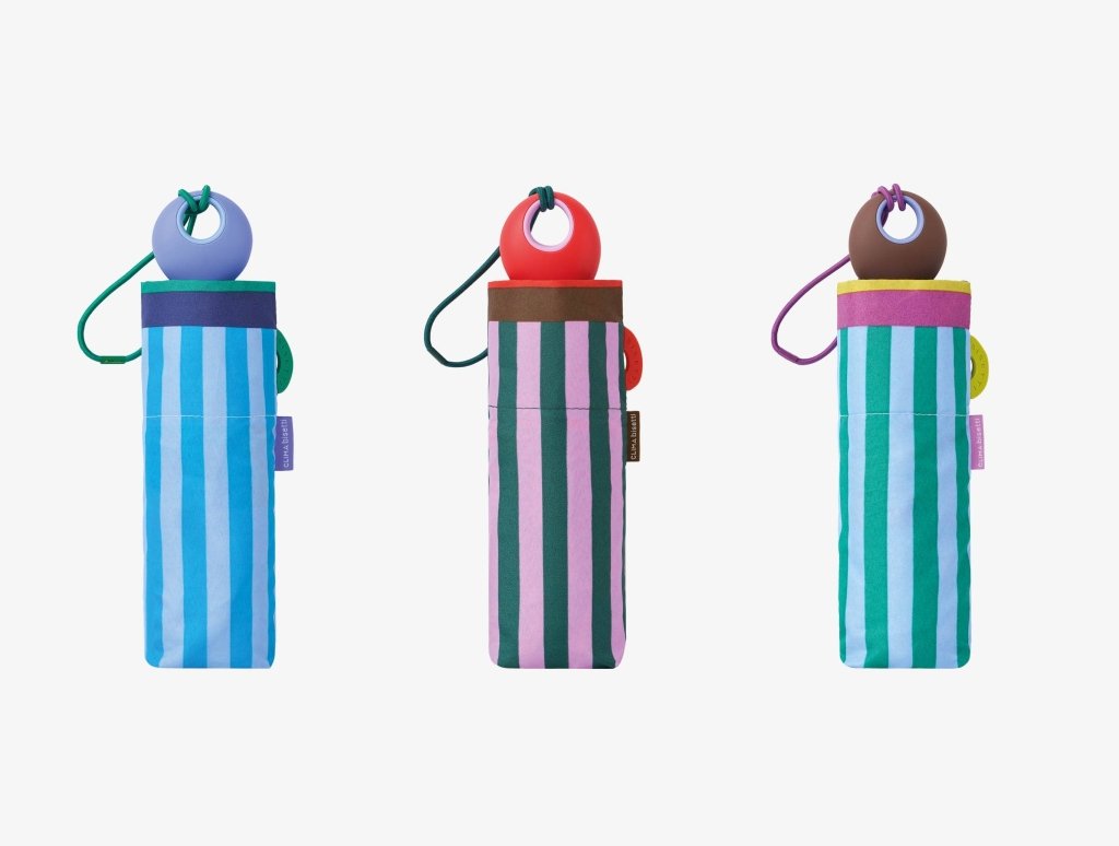 Clima Umbrellas | Mini Joy Foldable Umbrella Stripes - Cove. Beach Essentials