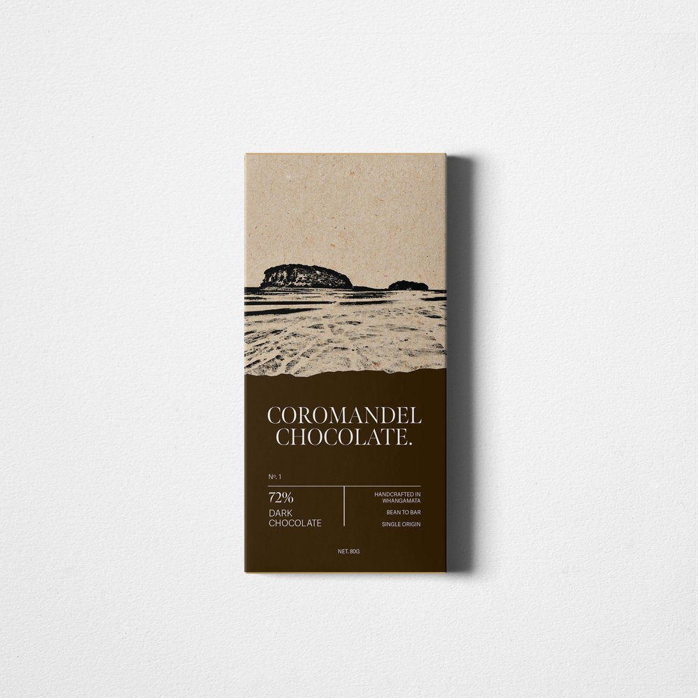 Coromandel Chocolate | 72% Plain Dark Chocolate Bars 80g - Cove. Beach Essentials