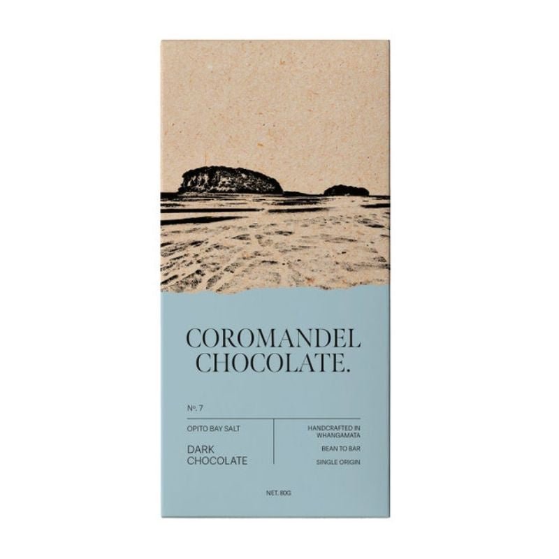 Coromandel Chocolate | 80g Dark Chocolate 72% with Opito Bay salt. - Cove. Beach Essentials