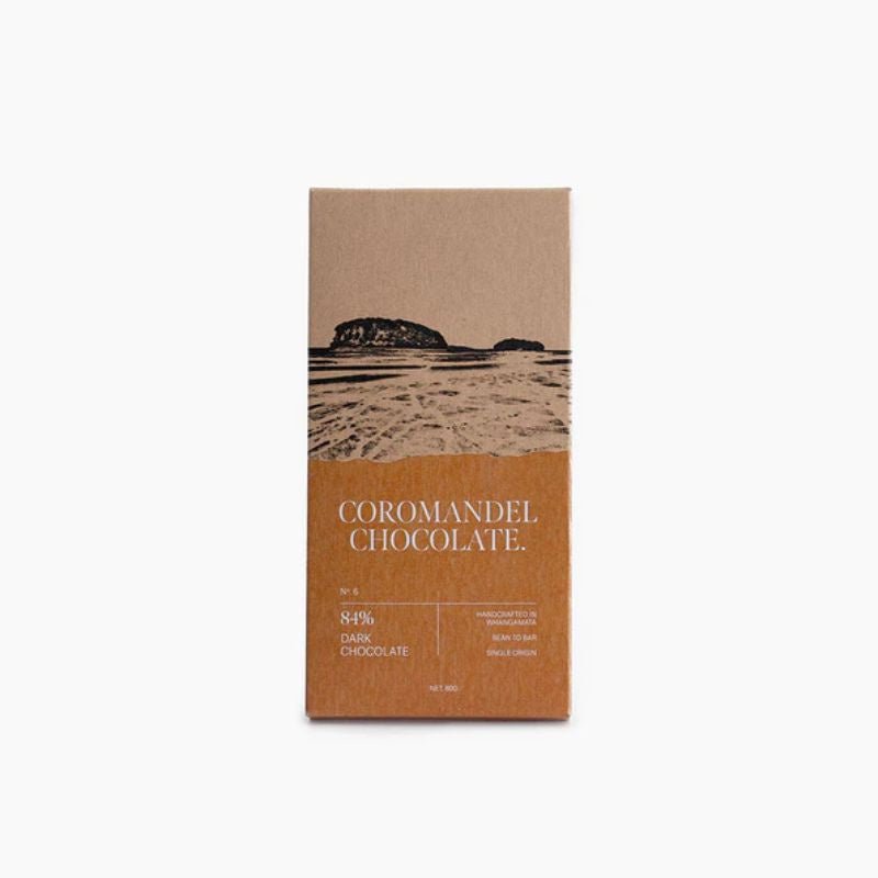 Coromandel Chocolate | 80g Plain Dark Chocolate Bar 84% - Cove. Beach Essentials