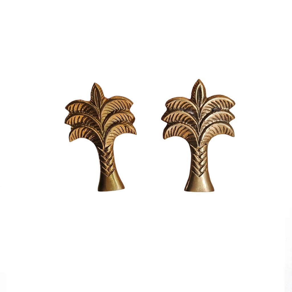 Cove. Brass Napkin Ring Chunky Palm 2 pc - Cove. Beach Essentials