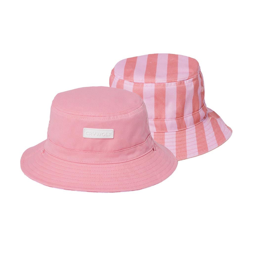 Crywolf Reversible Bucket Hat Flamingo Stripe - Cove. Beach Essentials