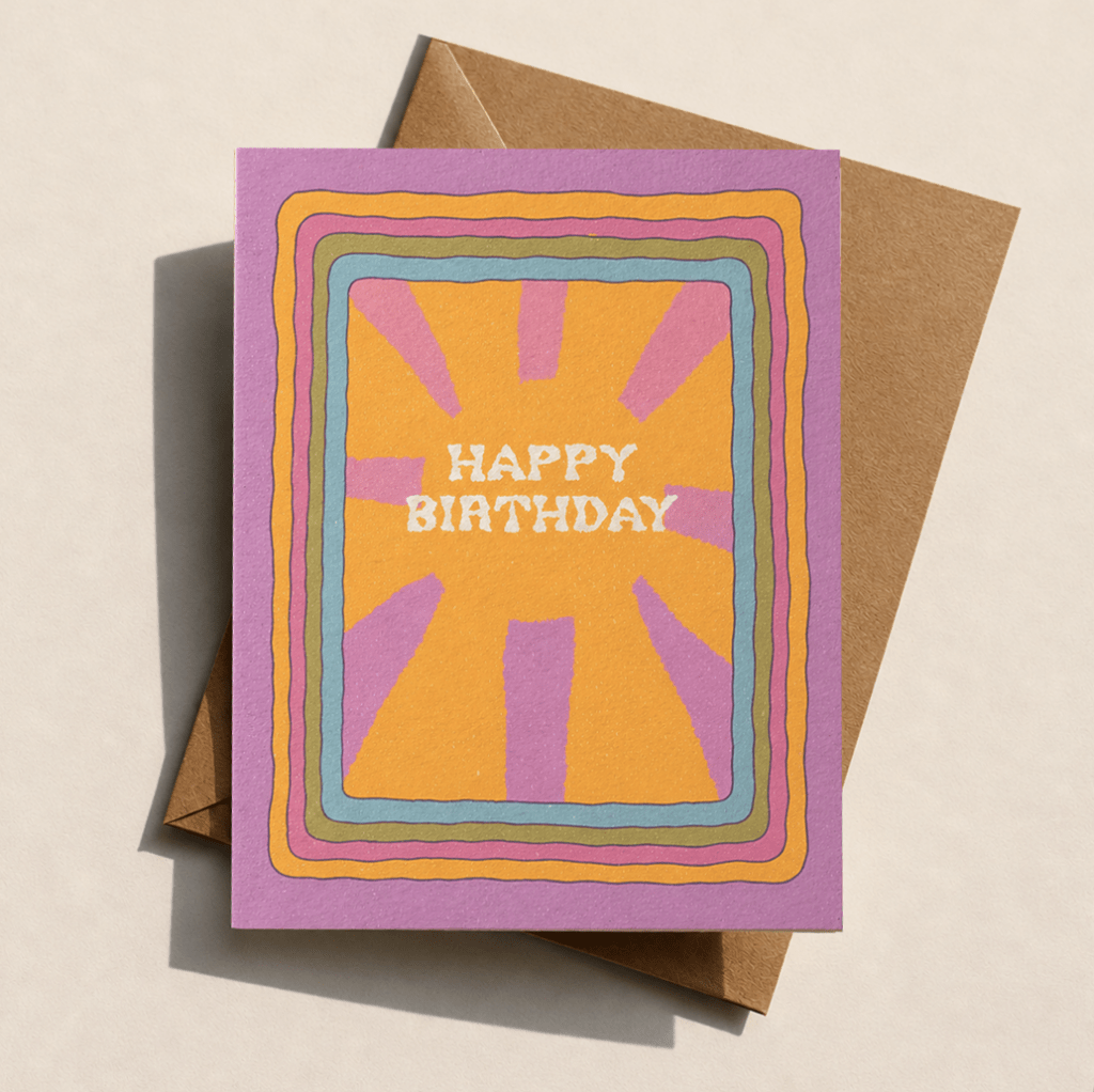 Enjoy The View | Happy Birthday Sunburst Card | Coastal Boho Birthday Card - Cove. Beach Essentials