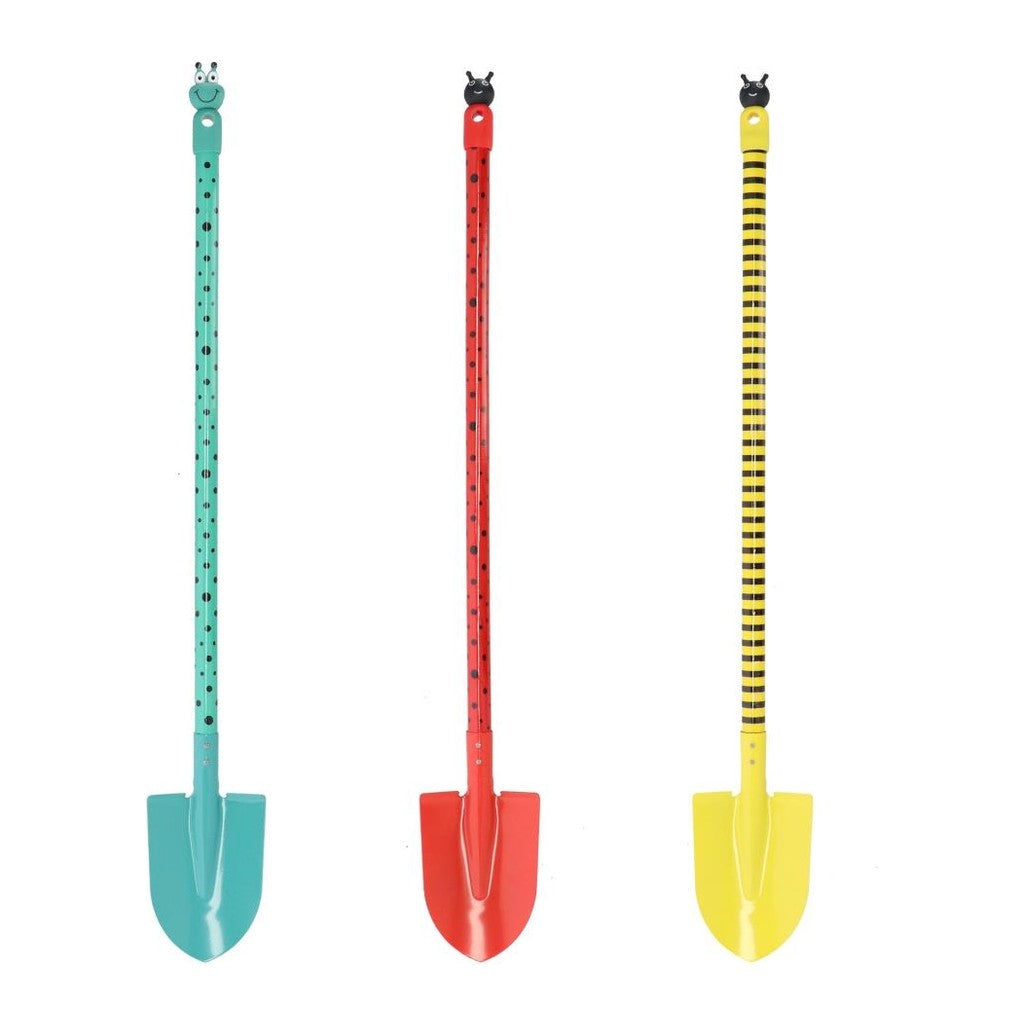 Esschert Design kids insect spades in teal, red and yellow