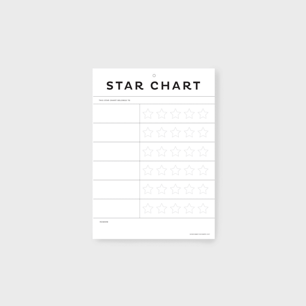 Father Rabbit Stationery | A4 Star Chart - Cove. Beach Essentials