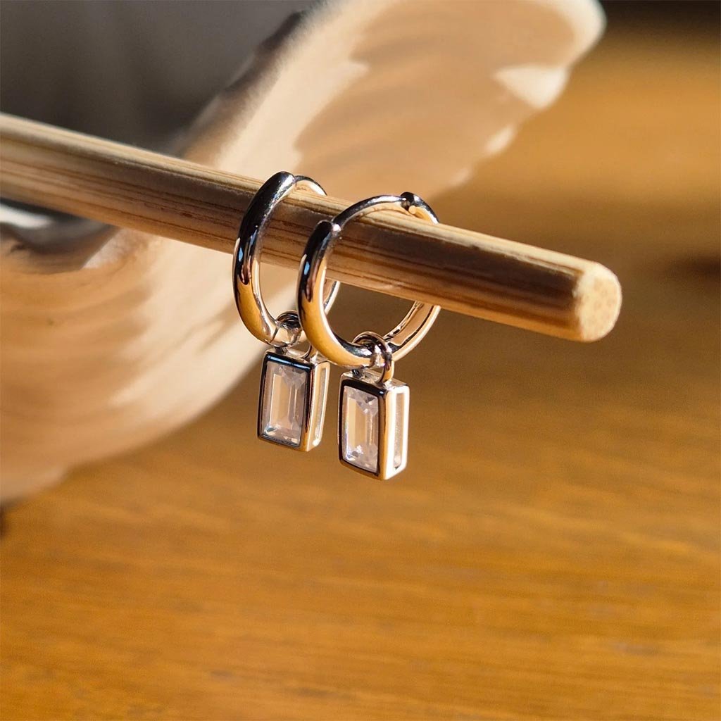 Faye Zirconia Drop Huggie Earring – Gold - Cove. Beach Essentials