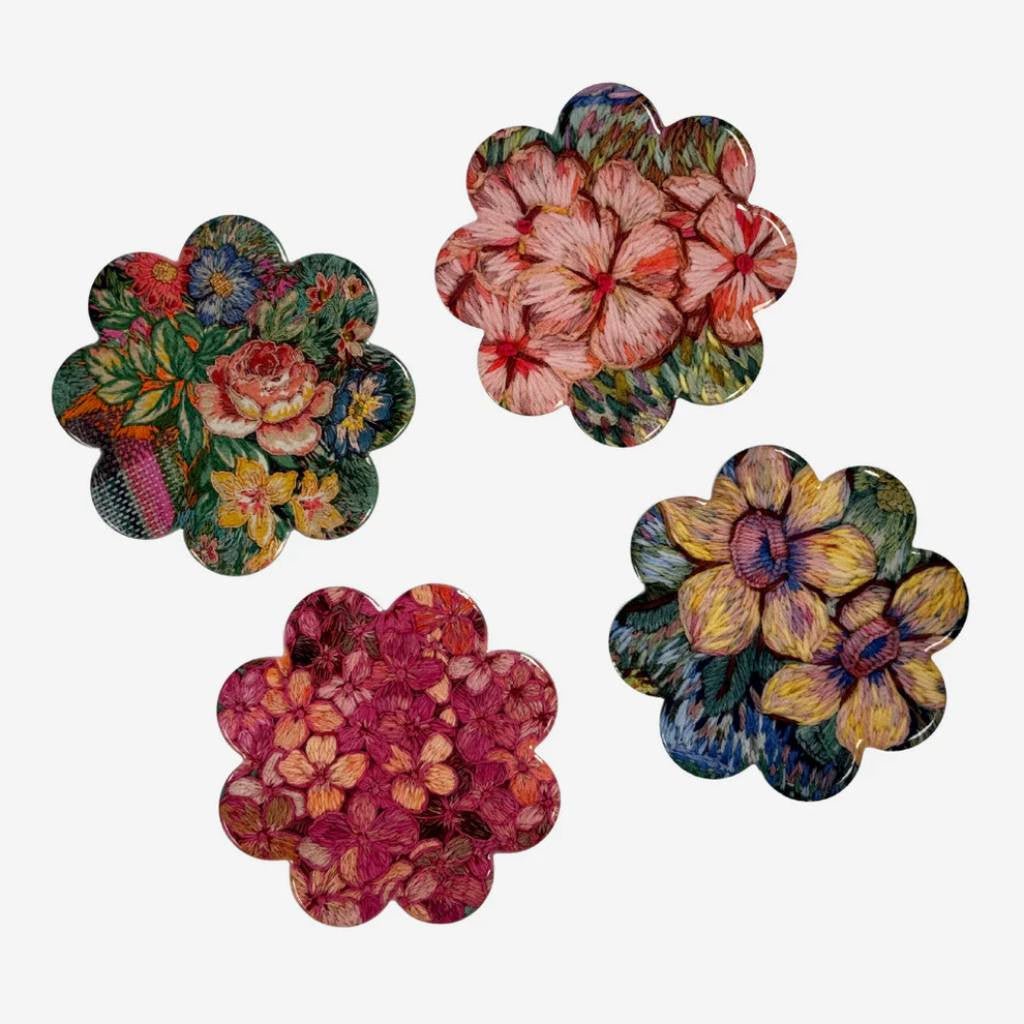 Fleur Woods | Coaster Set Of 4 - Meadow - Cove. Beach Essentials