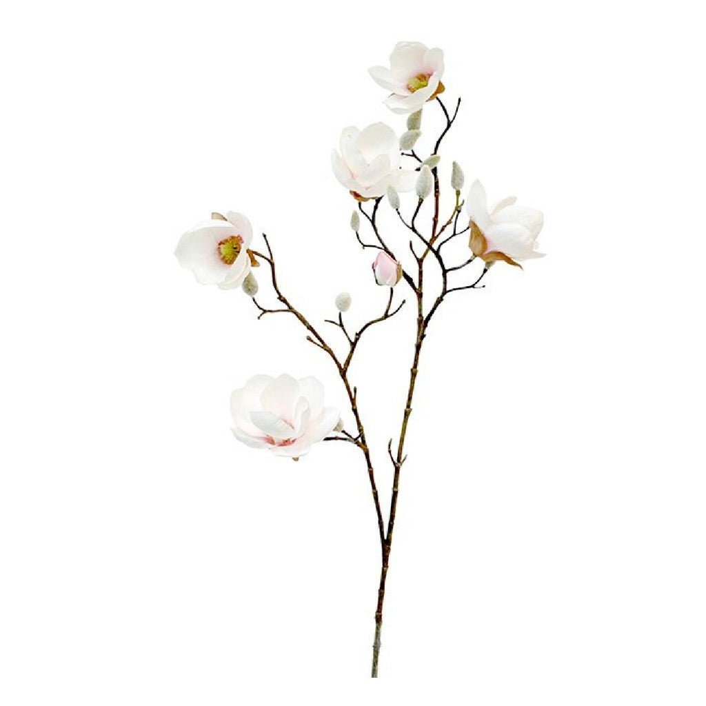 Flower Systems | Noble Magnolia Spray White/Pink 78cm - Cove. Beach Essentials