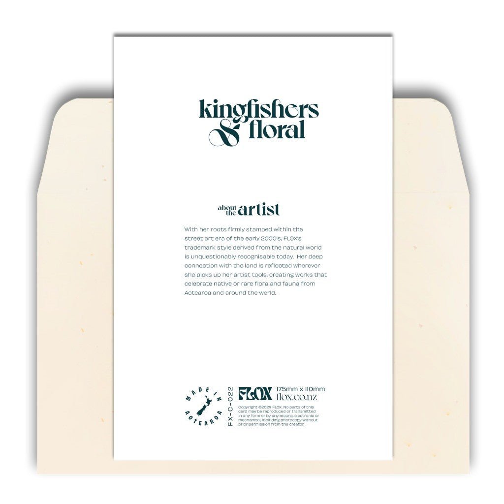 Flox | Kingfishers & Floral Card - Cove. Beach Essentials
