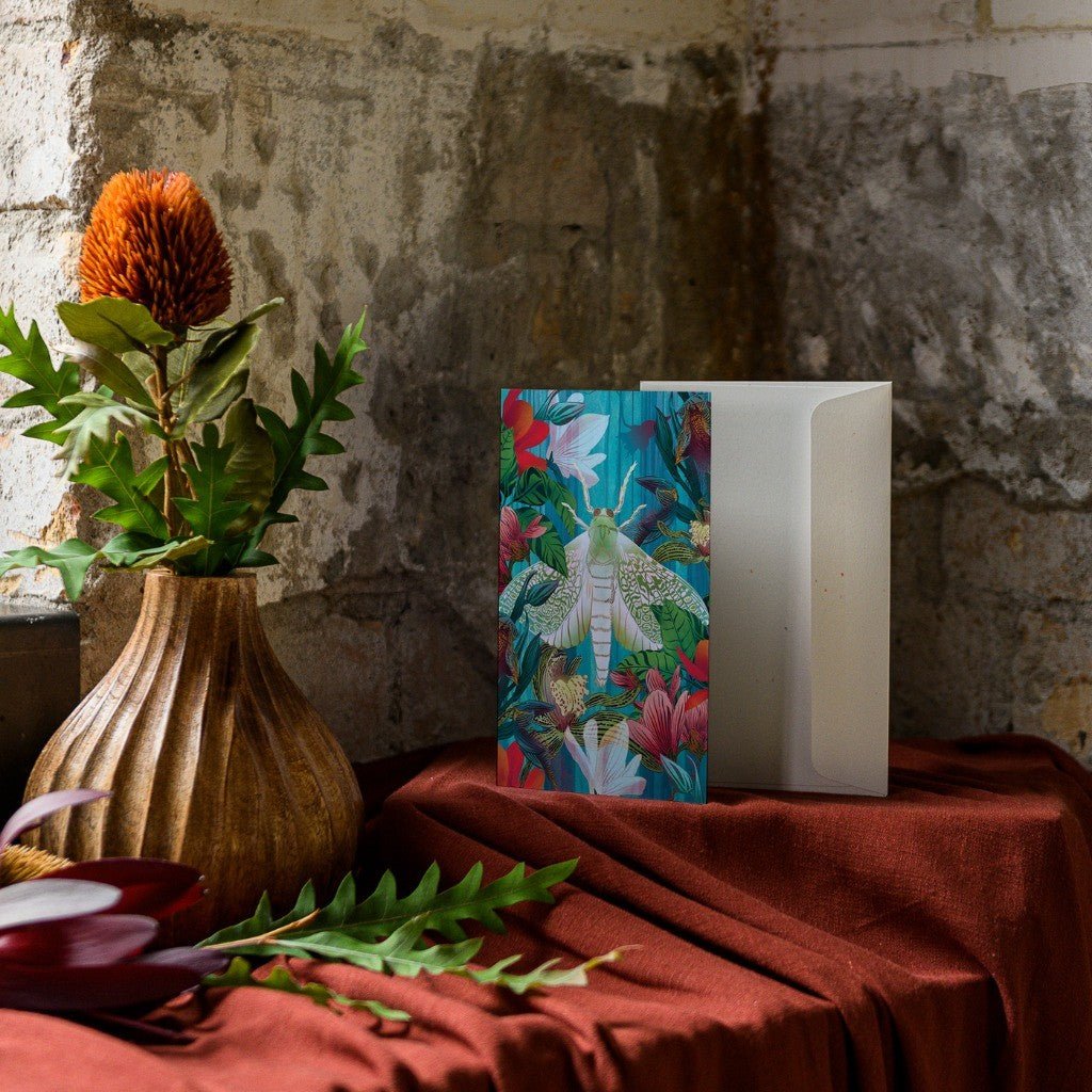 Flox | White Moth & Orchid Card - Cove. Beach Essentials