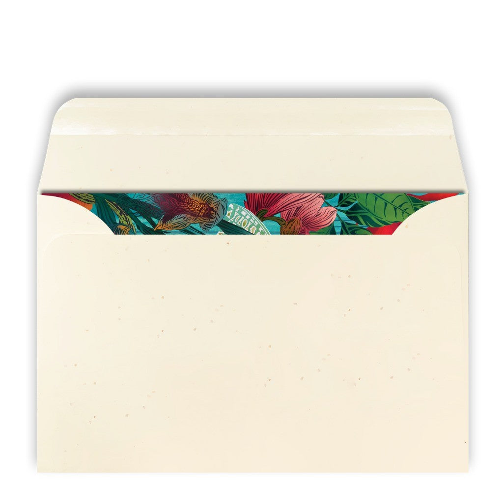 Sandstone envelope for the FLOX White Moth & Orchid card