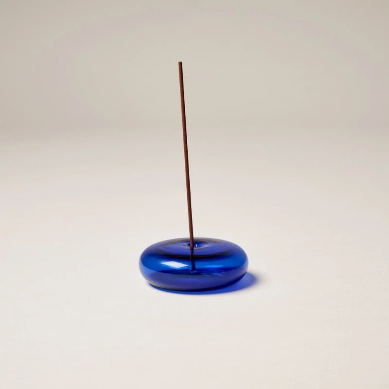 Gentle Habits | Glass Vessel Incense Holder – Cobalt - Cove. Beach Essentials