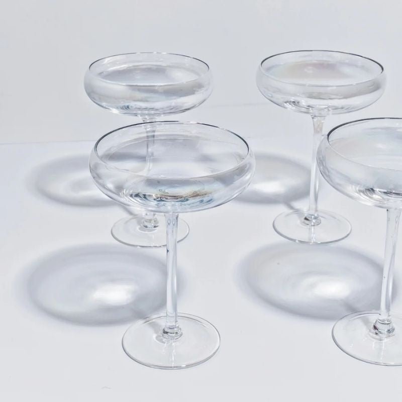 Iridescent Cocktail Coupe- Set of 4 - Cove. Beach Essentials