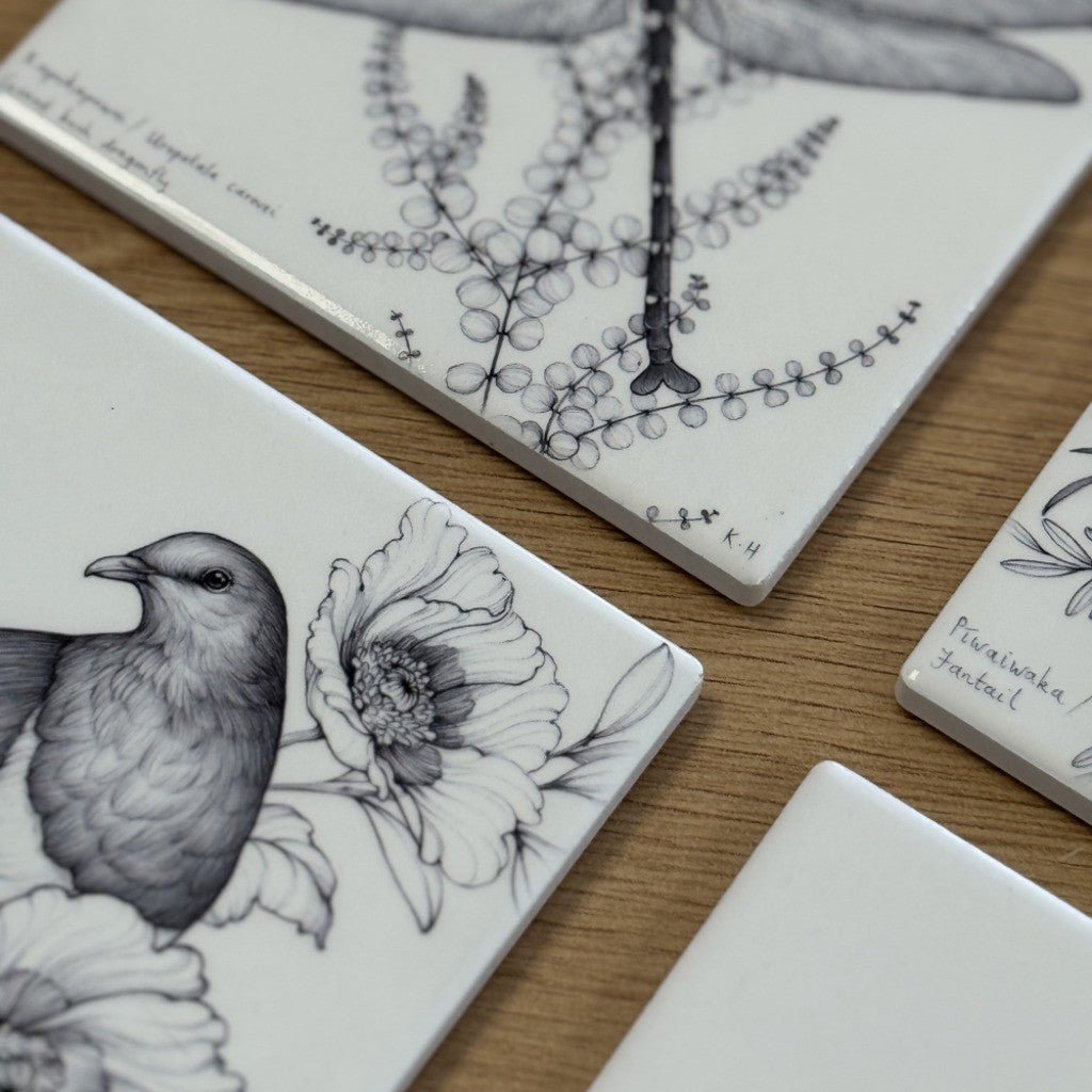 Katy Hayward | Square Coaster - Kukupa/Kereru/Wood Pigeon - Cove. Beach Essentials