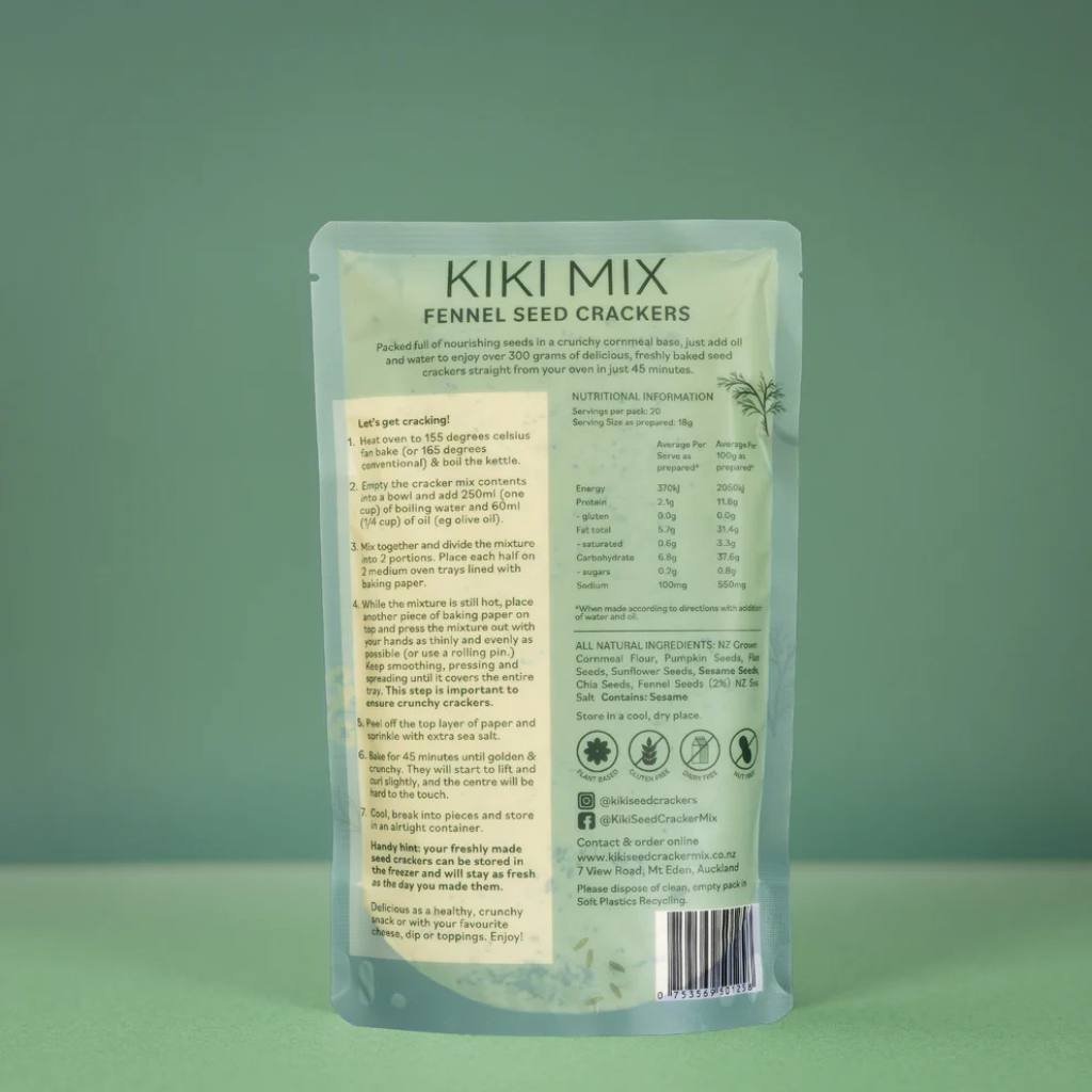 Kiki Seed Cracker Mixes Fennel Seed - Cove. Beach Essentials