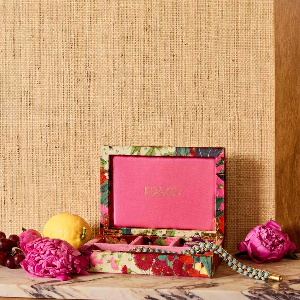 Kip & Co | Australian Bush Blossom Velvet Jewellery Box Small - Cove. Beach Essentials