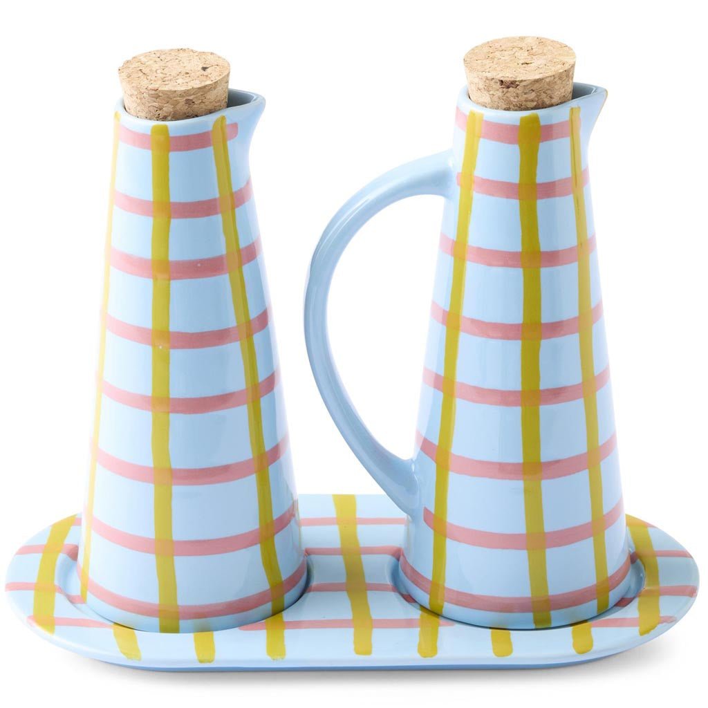 Kip &amp; Co | Callaway Tartan Oil and Vinegar Set - Cove. Beach Essentials