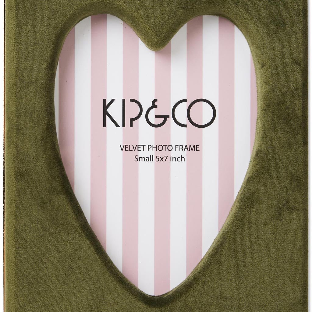 Kip & Co | Campsite Heart Velvet Photo Frame 4 x 6 - Cove. Beach Essentials