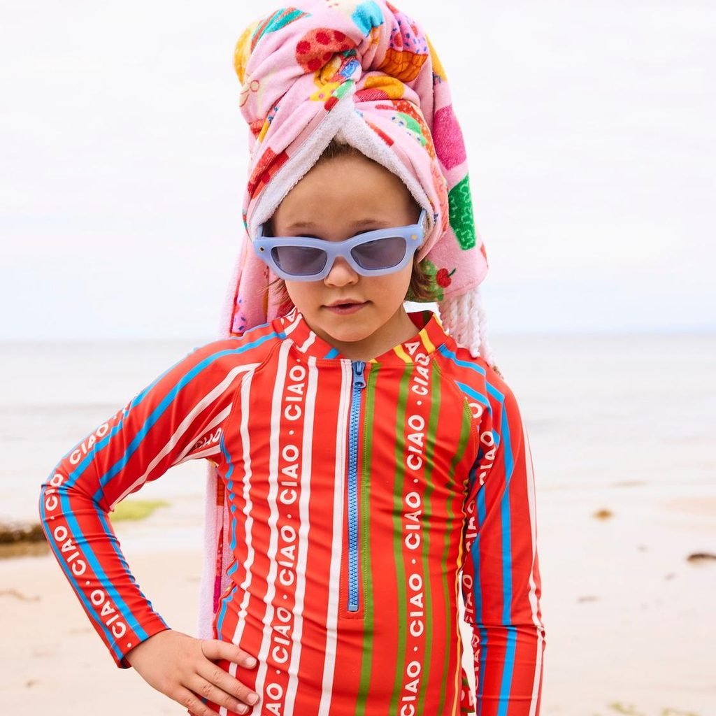Kip & Co | Ciao Stripe Long Sleeve Bathers - Cove. Beach Essentials