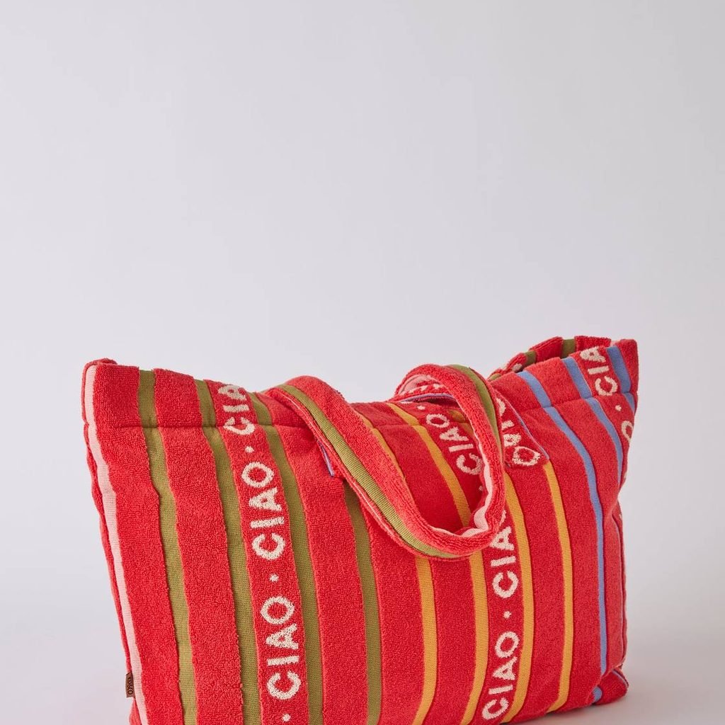 Kip & Co | Ciao Stripe Terry Oversized Beach Bag - Cove. Beach Essentials