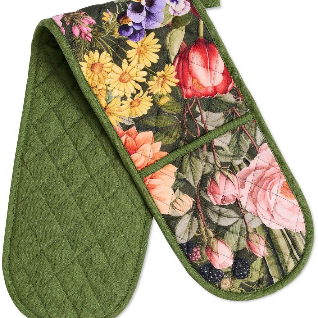 Kip &amp; Co | Cottage Garden Eden Double Oven Mitt - Cove. Beach Essentials